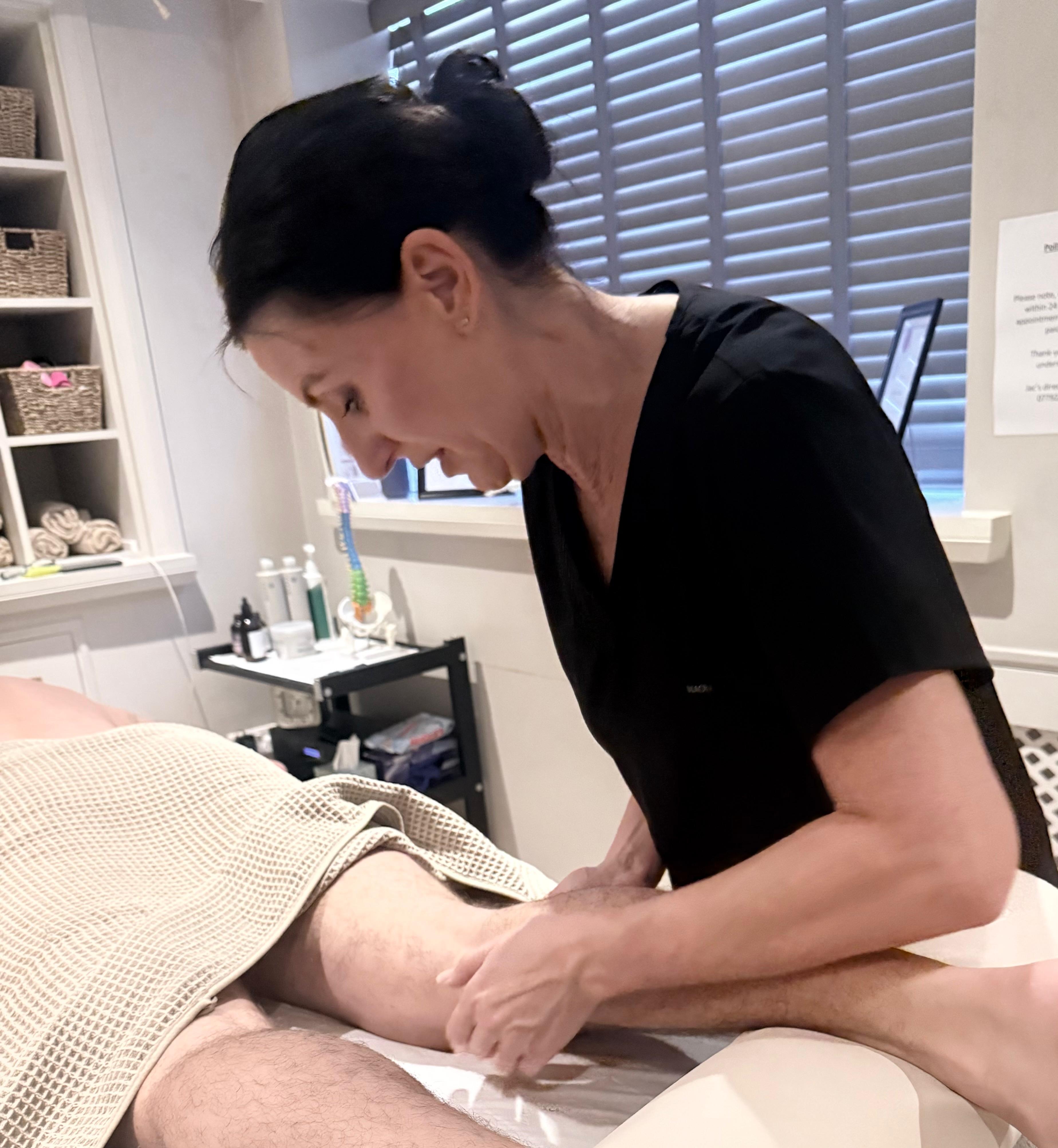 Leg treatment by Jacqueline Baugh Sports Therapy